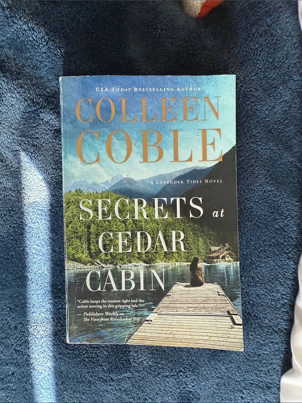 Colleen Coble "Secrets at Cedar Cabin" Paperback - Blue/Green Cover